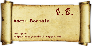 Váczy Borbála névjegykártya
